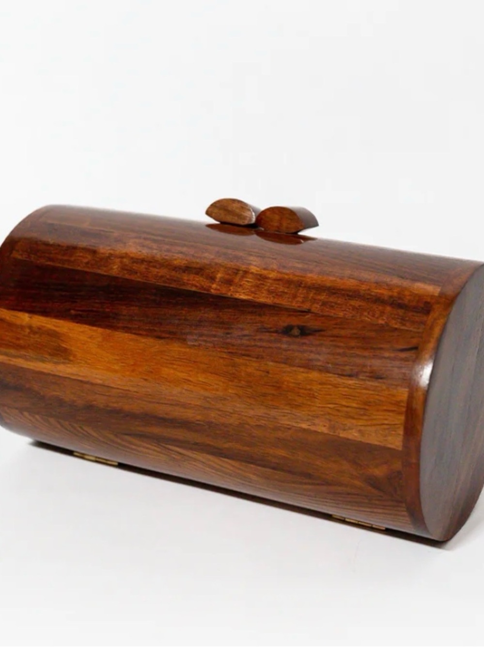 Handcrafted Wooden Bread Box - Brown AUVRE Barrel Clutch